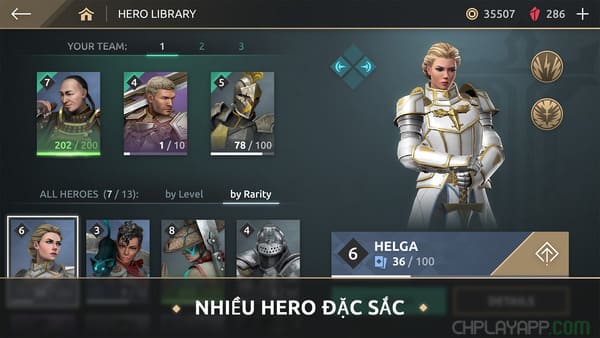 hệ thống tướng Shadow Fight Arena