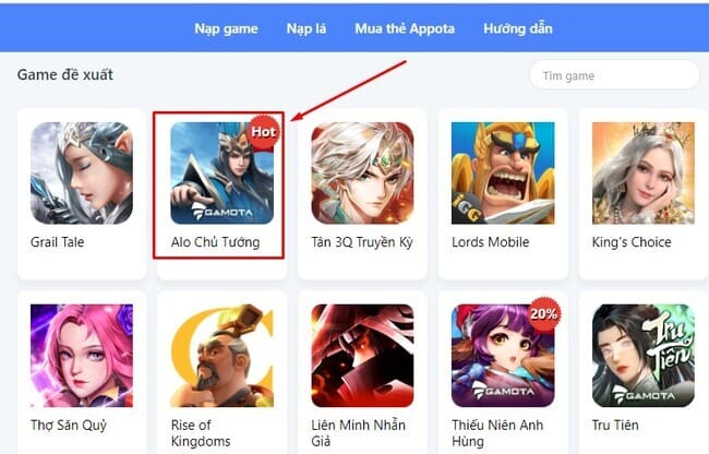 nạp thẻ alo chủ tướng 1