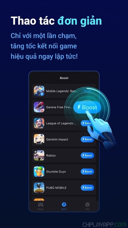 tăng tốc chơi game