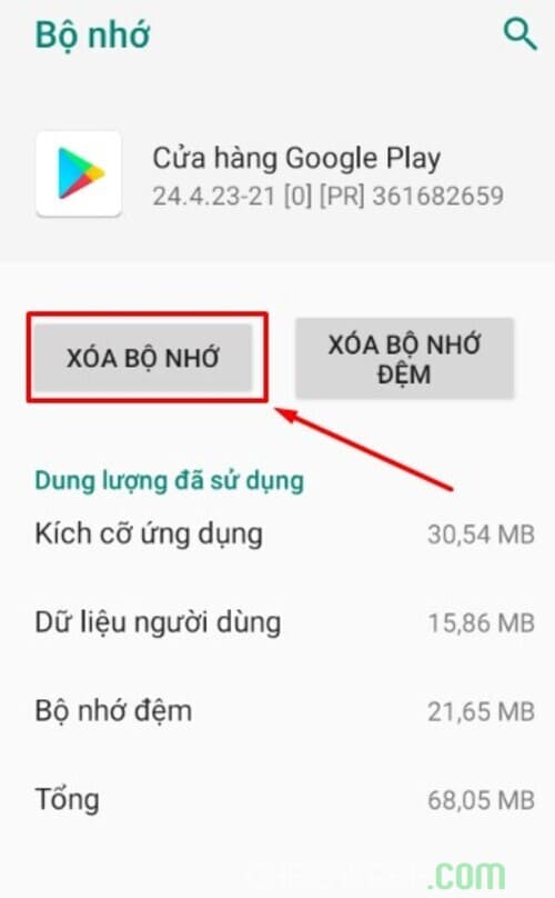 xóa bộ nhớ điện thoại